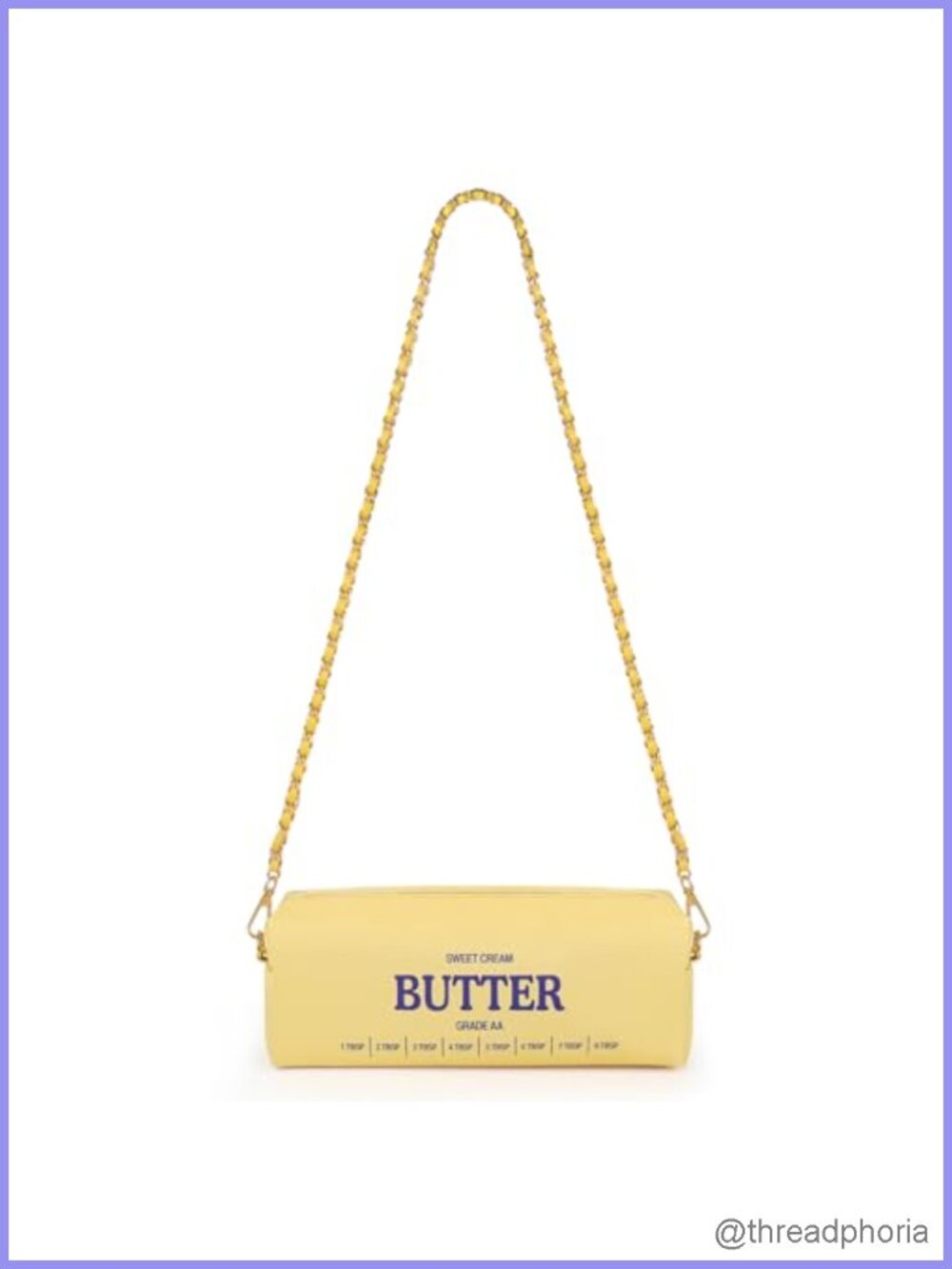 Funny Butter Crossbody Bag for Women PU Leather Gold Chain Shoulder